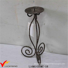 Scrollled Rustic Shabby Small Metal Candle Stand